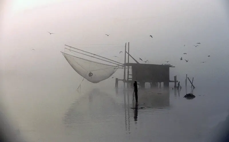 Capanni, Pesca, Valli, Comacchio, Ferrara, Emilia-Romagna, Po, Delta, Parco, Palude, Laguna